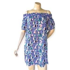 Vineyard Vines Off The Shoulder Sailboat Dress